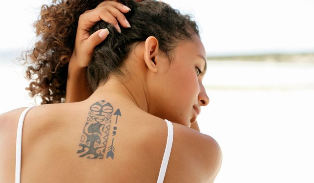 Back of the Neck Semicolon Tattoos