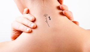 Floral Semicolon Tattoo