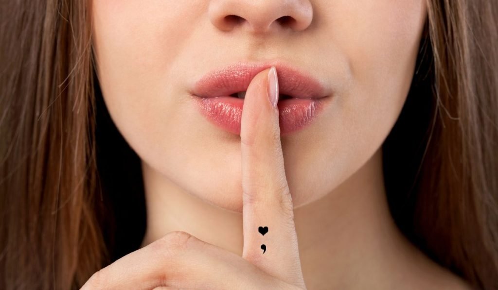 Heart Semicolon Tattoo