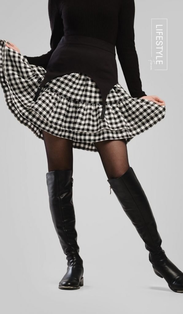 Knee High Boots with a Mini Skirt