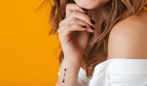 Semicolon Arrow Tattoo