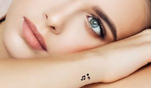 Semicolon Tattoo Template With Music Symbol