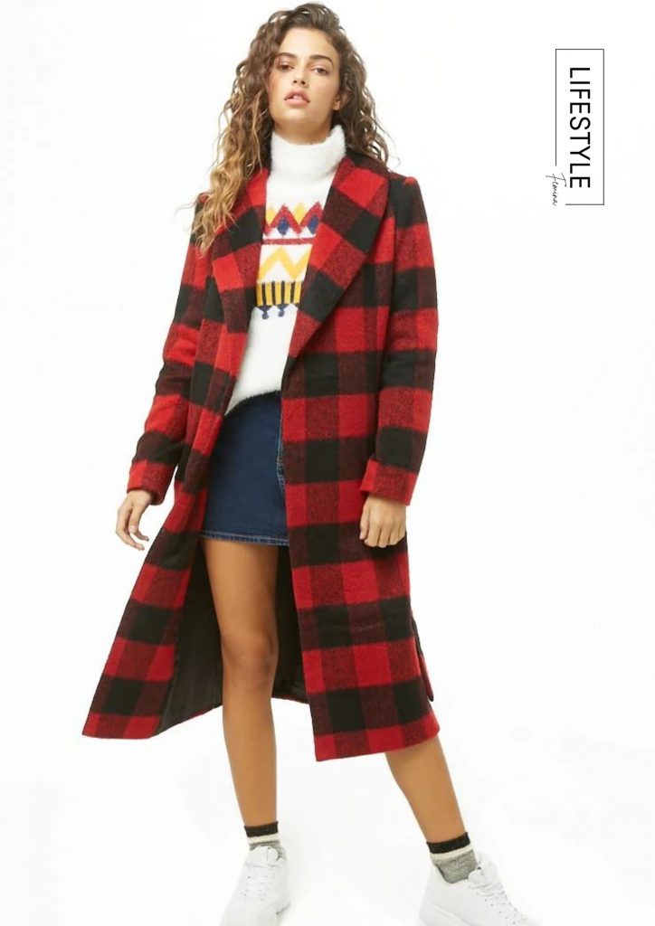 Vinyl Red Plaid Coat Design
