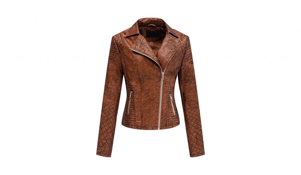 brown leather trench coat