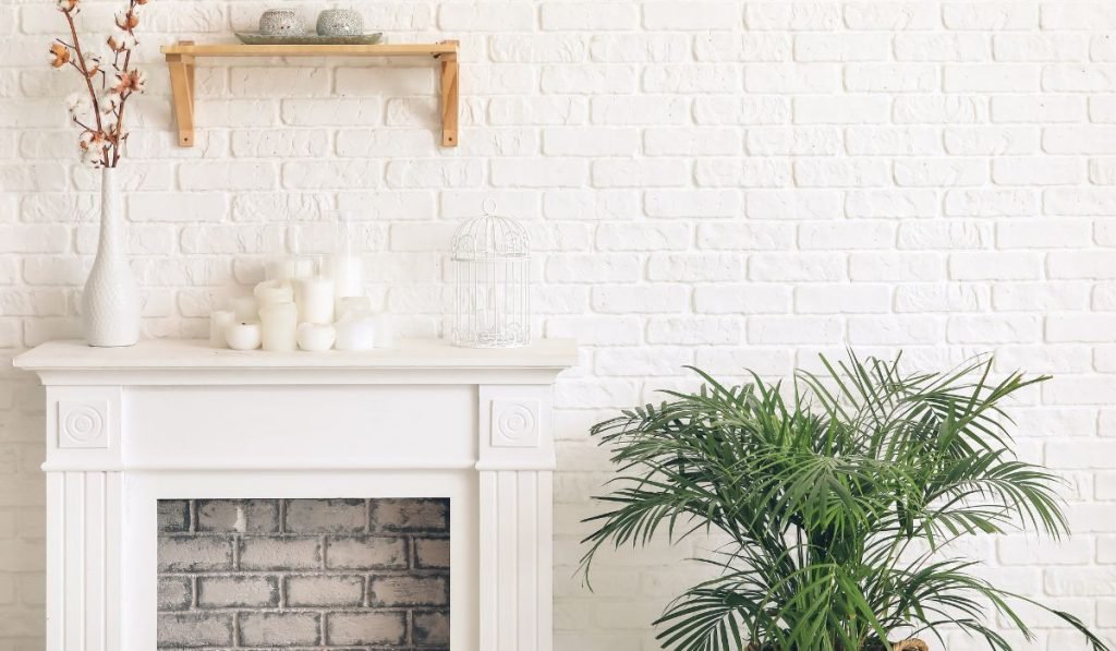 fireplace is made of brick