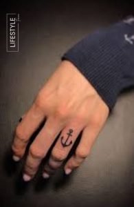 Anchor Finger Tattoo