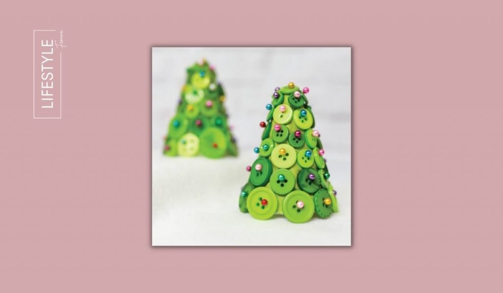 Button Colorful Christmas Trees