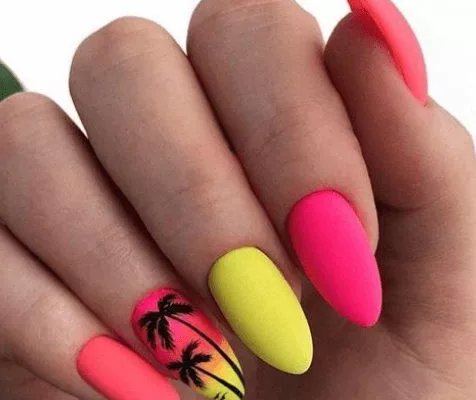 Summer acrylic nails