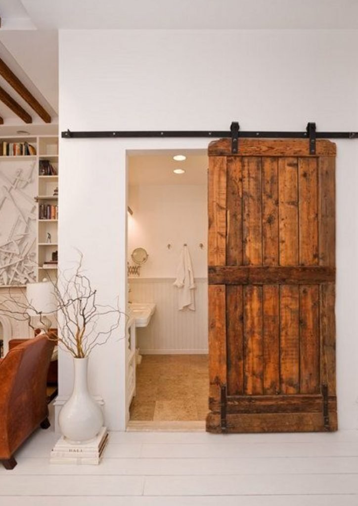  rustic bathroom door.