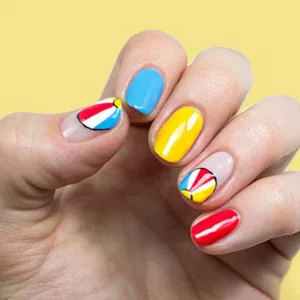 Beach-Ball-Fun-Summer-Acrylic-Nail