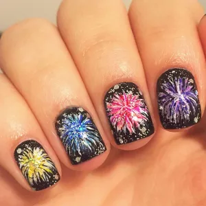 Beach Bonfire Summer Acrylic Nail