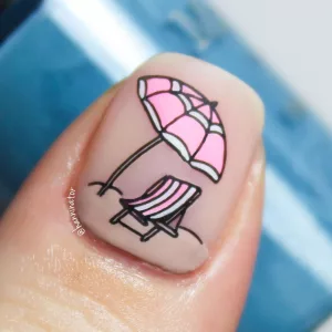 Beach Umbrella Breeze Summer Acrylic Nail