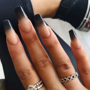 Black Tone For Ombre Nail Polish