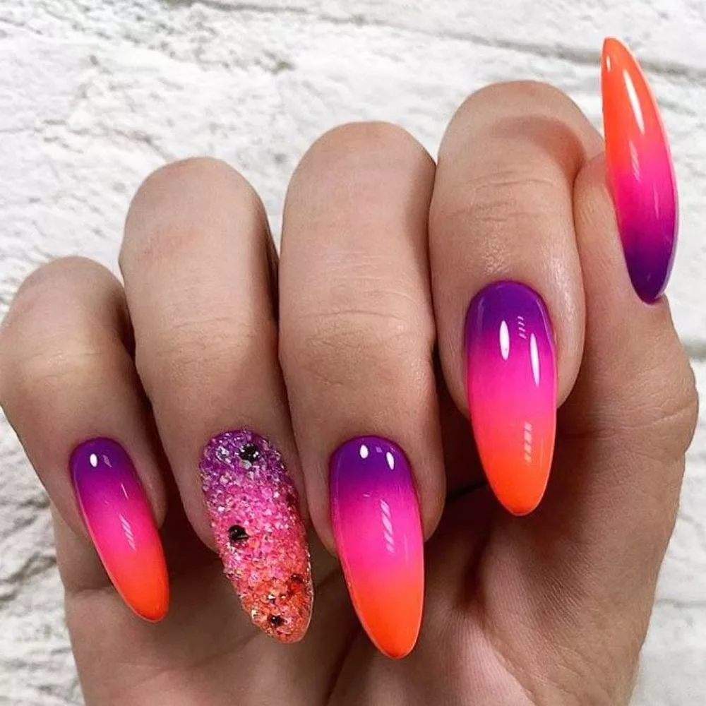 Colorful Ombre Nails
