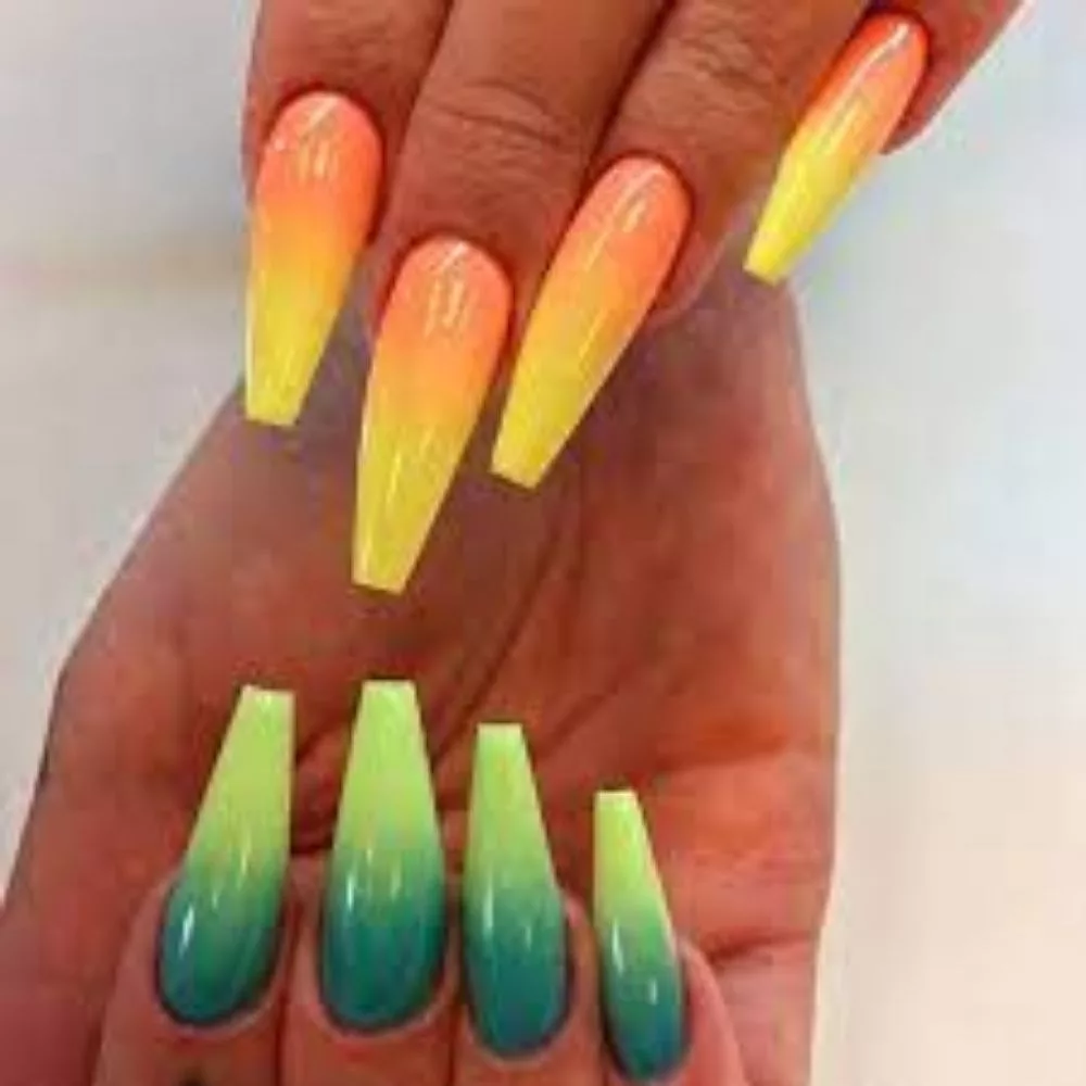 Colorful Ombre Nails