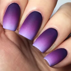 Design For Ombre Nails With Purple Shades