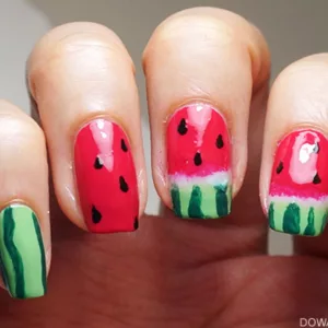 Watermelon Wonder Summer Acrylic Nail