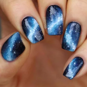 Galaxy Ombre Nails Design