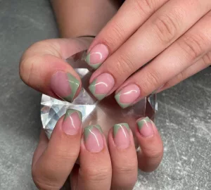 Geometric Sage Green Tips
