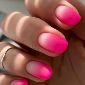 Hot Pink Ombre Nails