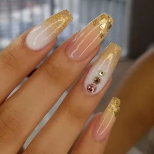 Ombre Gold Nails