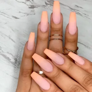 Ombre Peach Nails