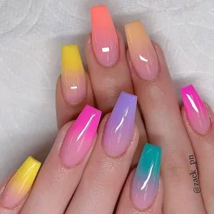 Ombre Rainbow Nails