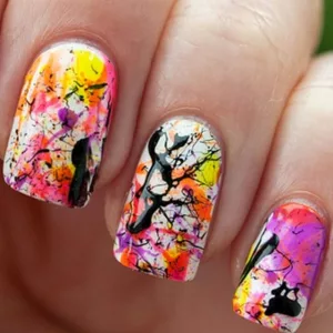 Rainbow Splatter Nail Ideas