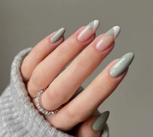 Sage Green Tips with Negative Space