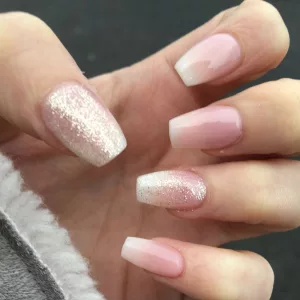 Shimmer Milk And Pink Ombre Design