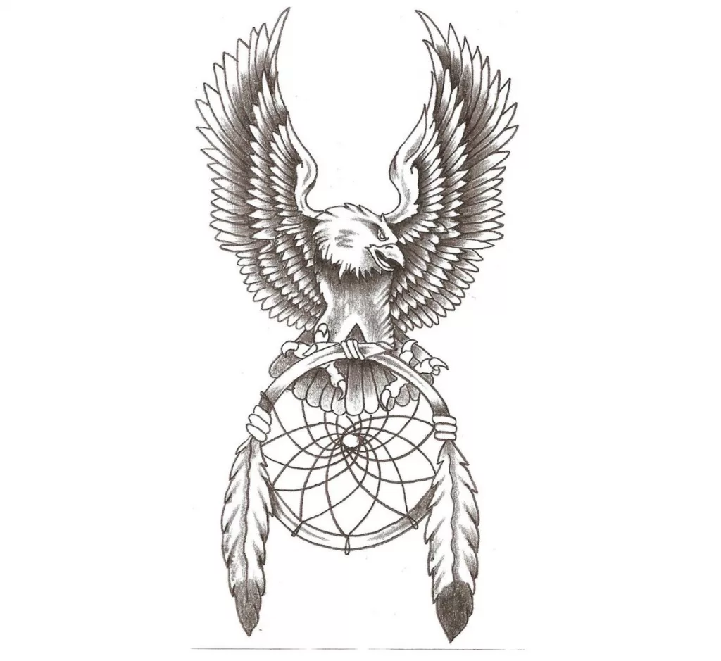 Eagle and Dreamcatcher Tattoo