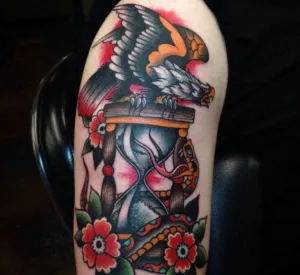 Eagle and Hourglass Tattoo