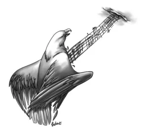 Eagle and Music Note Tattoo