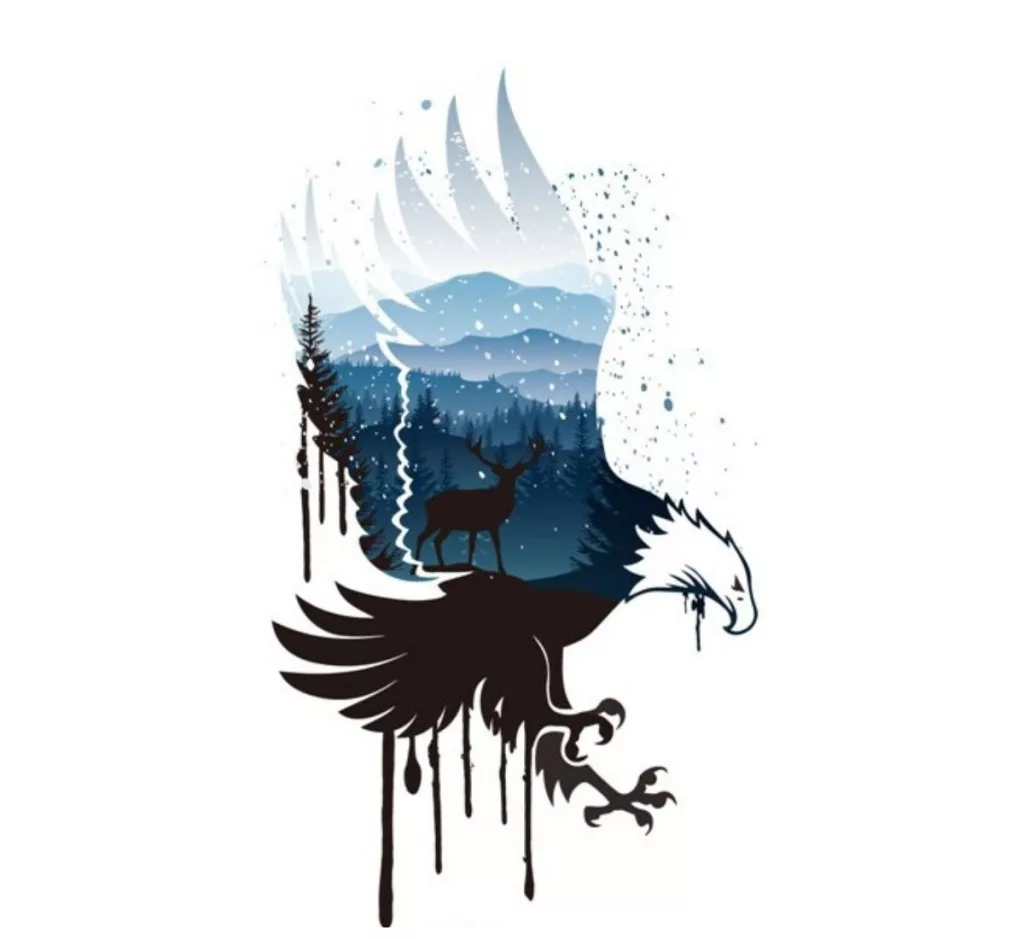 Watercolor Eagle Tattoo