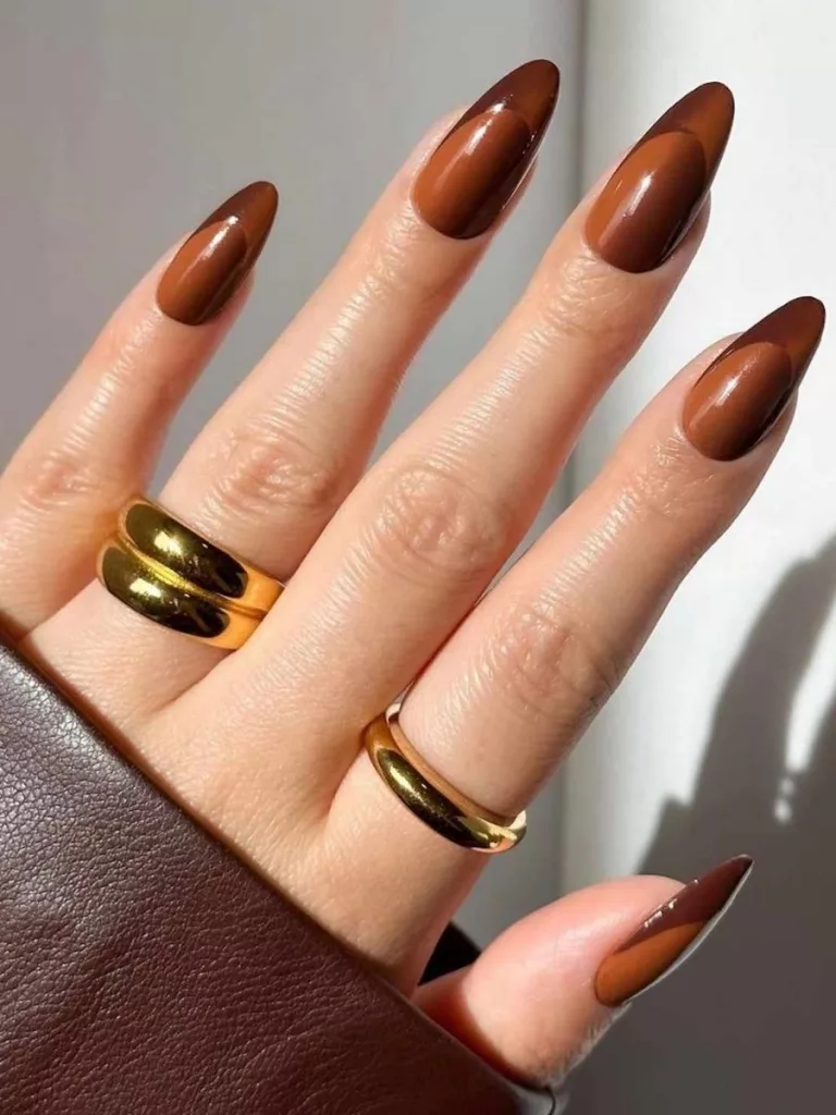 Brown Acrylic Nails Designs