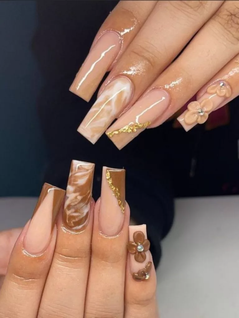 Caramel Nails Shades of Brown Nails