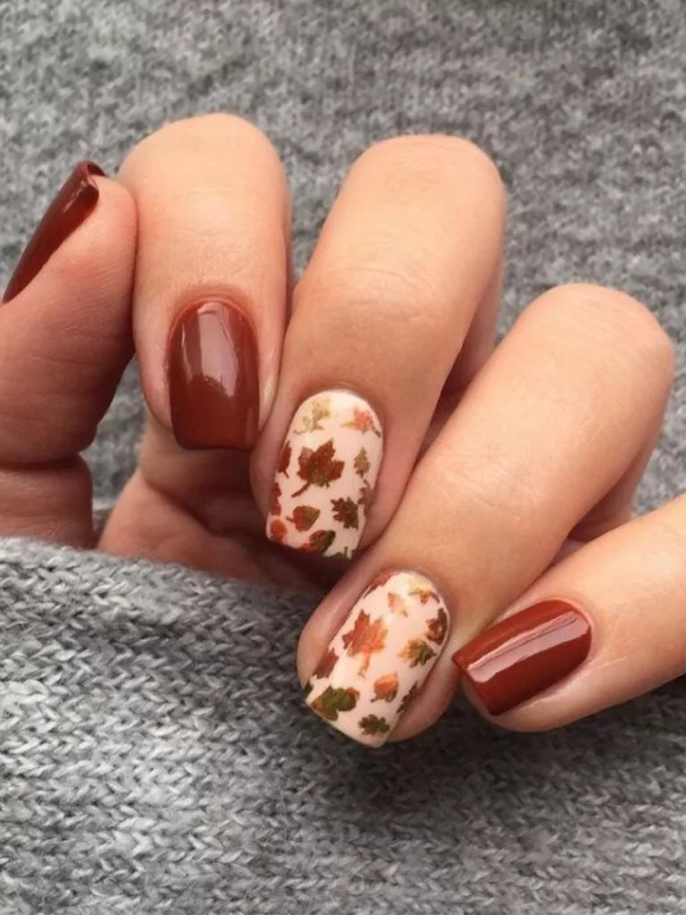 Dark Brown with Gold Leaf Accents