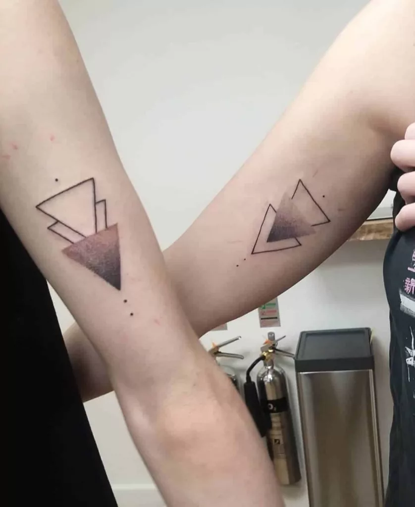 Geometric Brother And Sister Tattoos