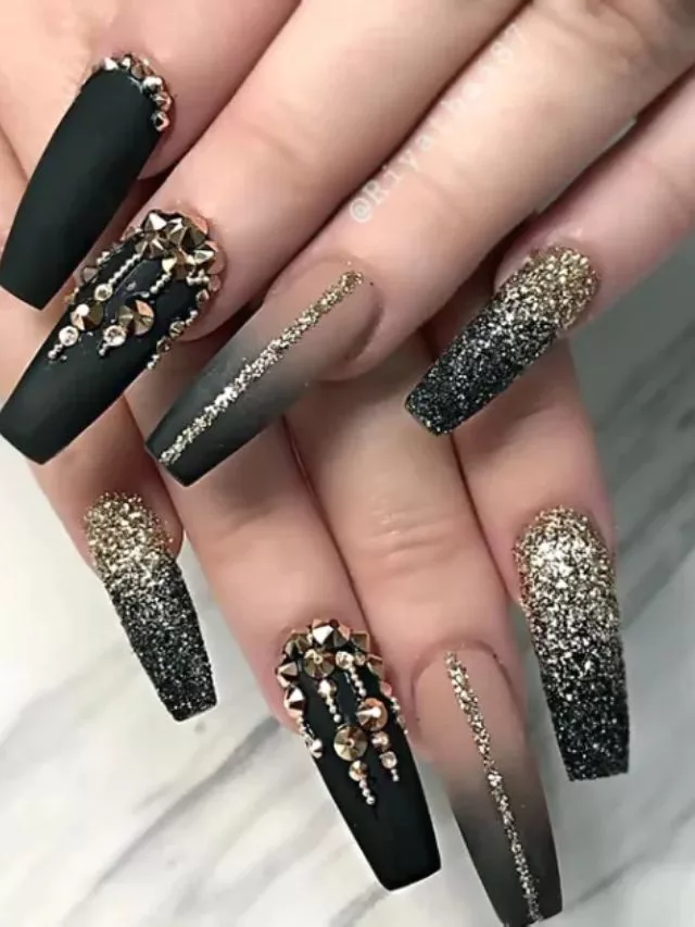 Glitter Gangster Baddie Nails