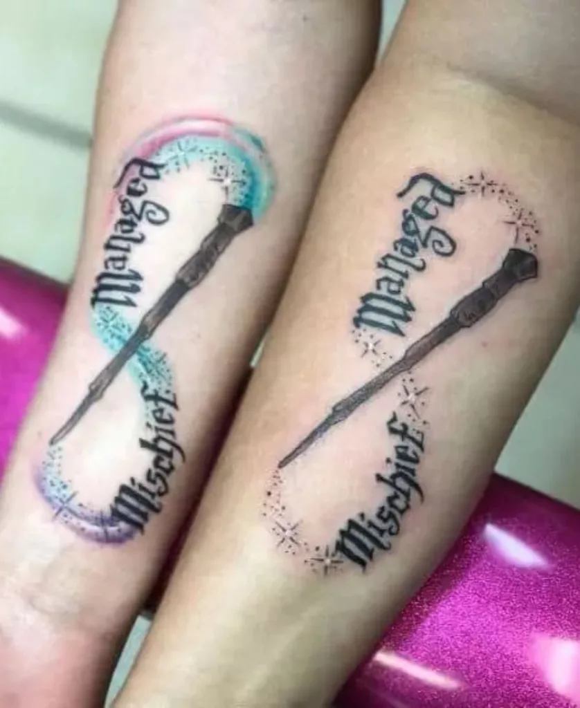 Harry Potter-Inspired Brother and Sister Tattoo Design