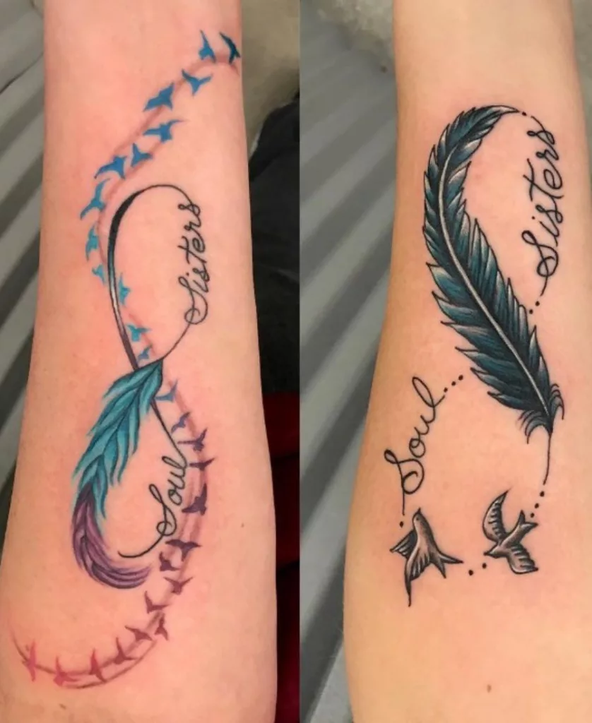  Matching Feathers Brother Sister Tattoo Ideas