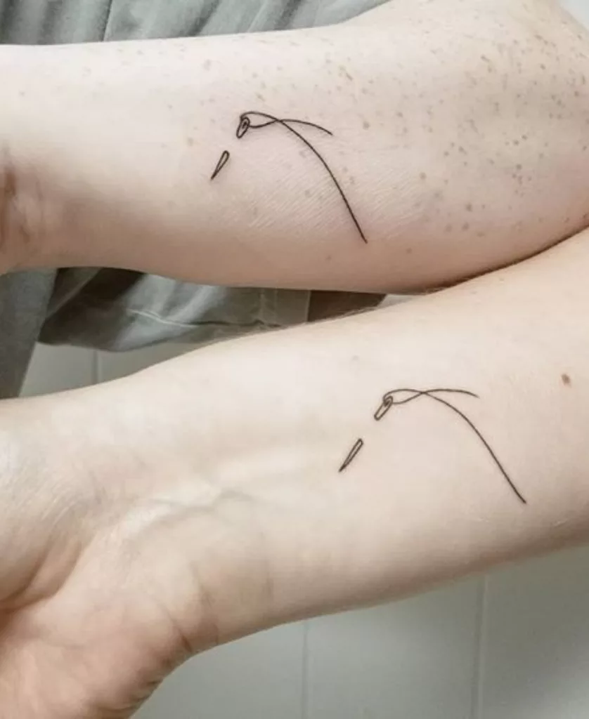 Matching Wishbone Brother Sister Tattoo Design