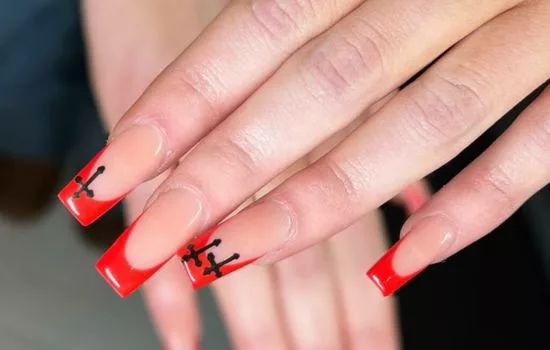Red Nails and Black Tips