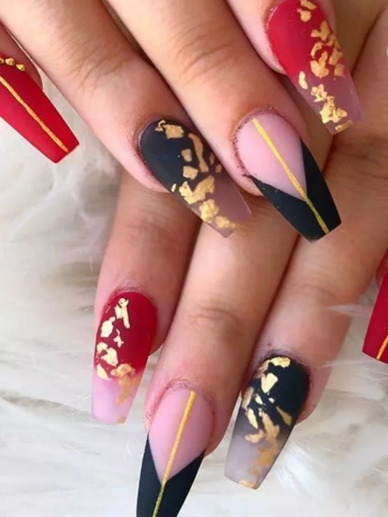 Red and Black with Gold Accents