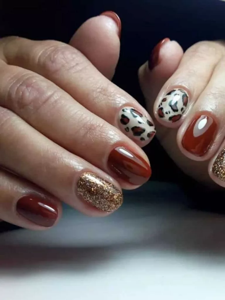 different shades of brown acrylic nails
