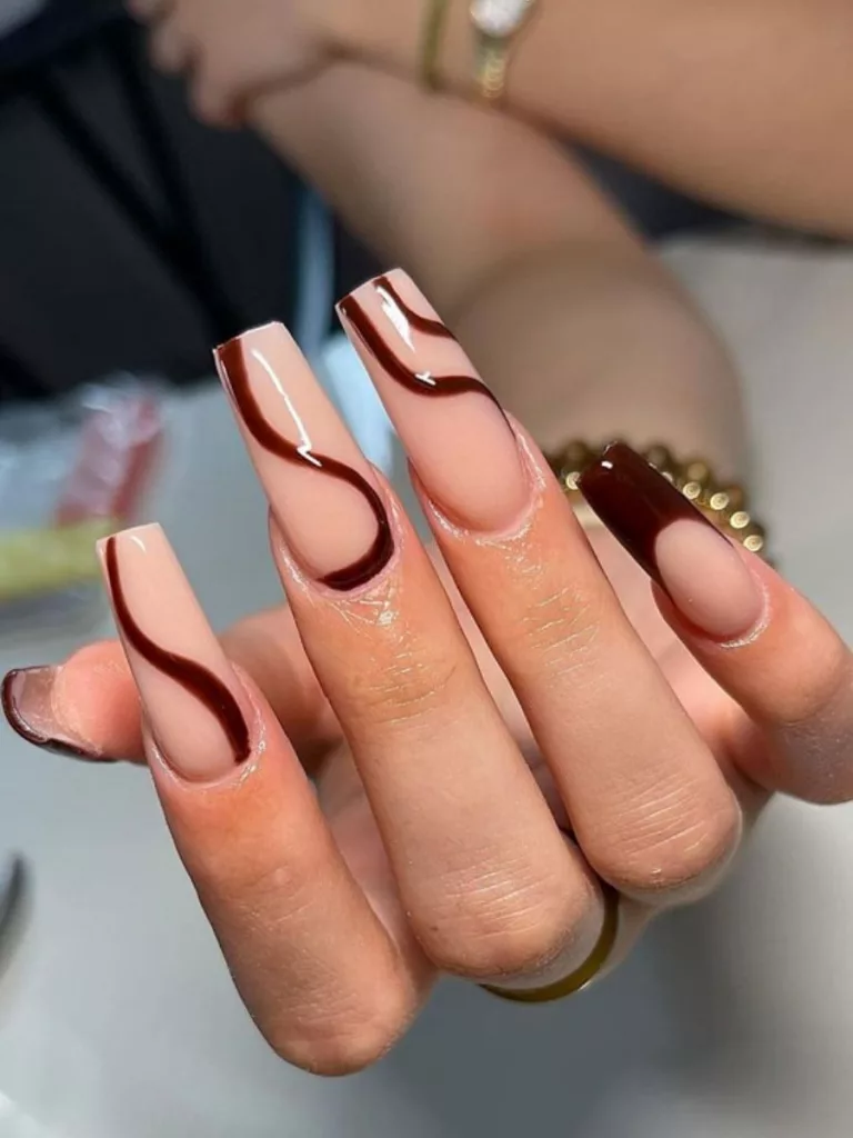 different shades of brown nails