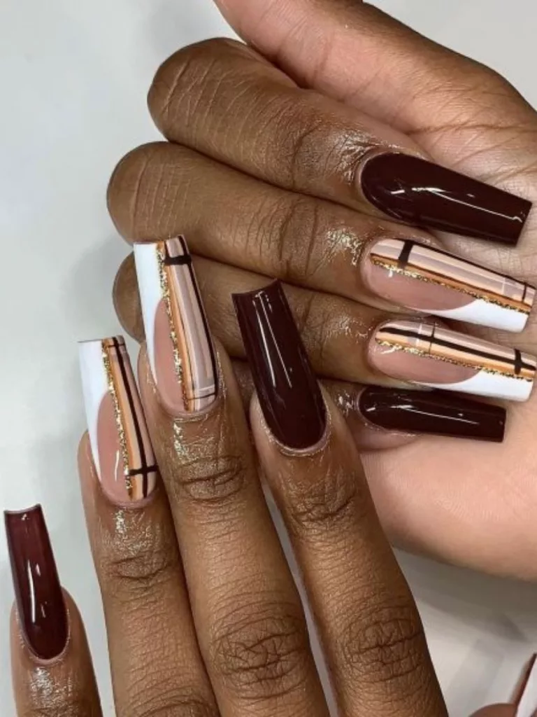 different shades of brown nails