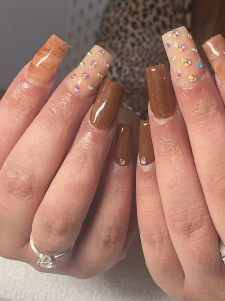 different shades of brown nails