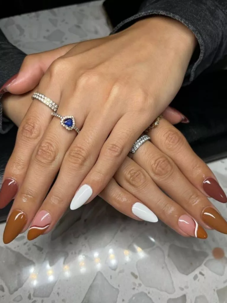 different shades of brown nails