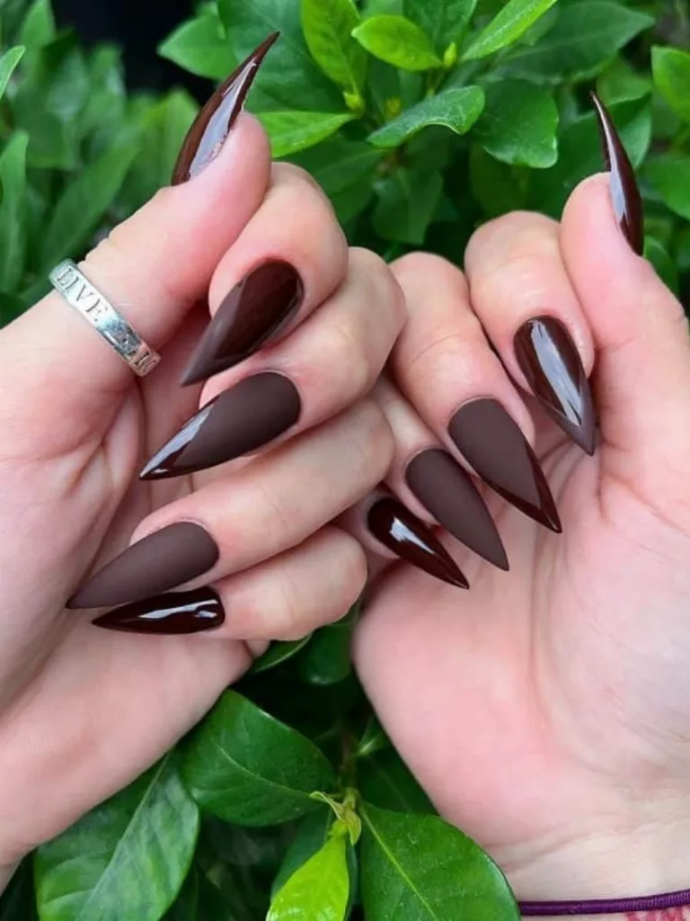 different shades of brown nails